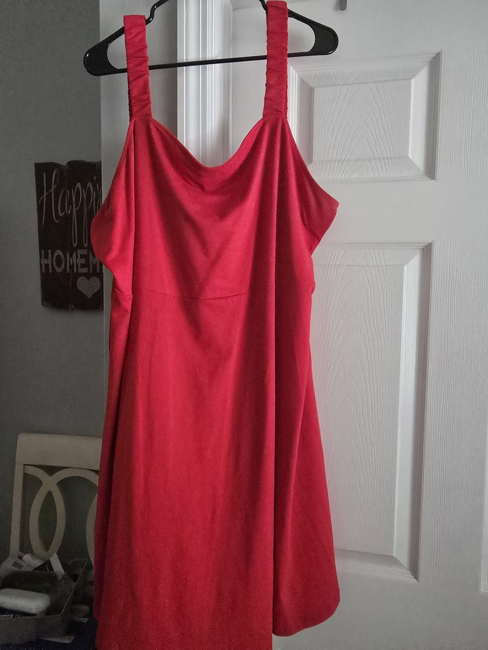 Red Sleeveless Satin Dress